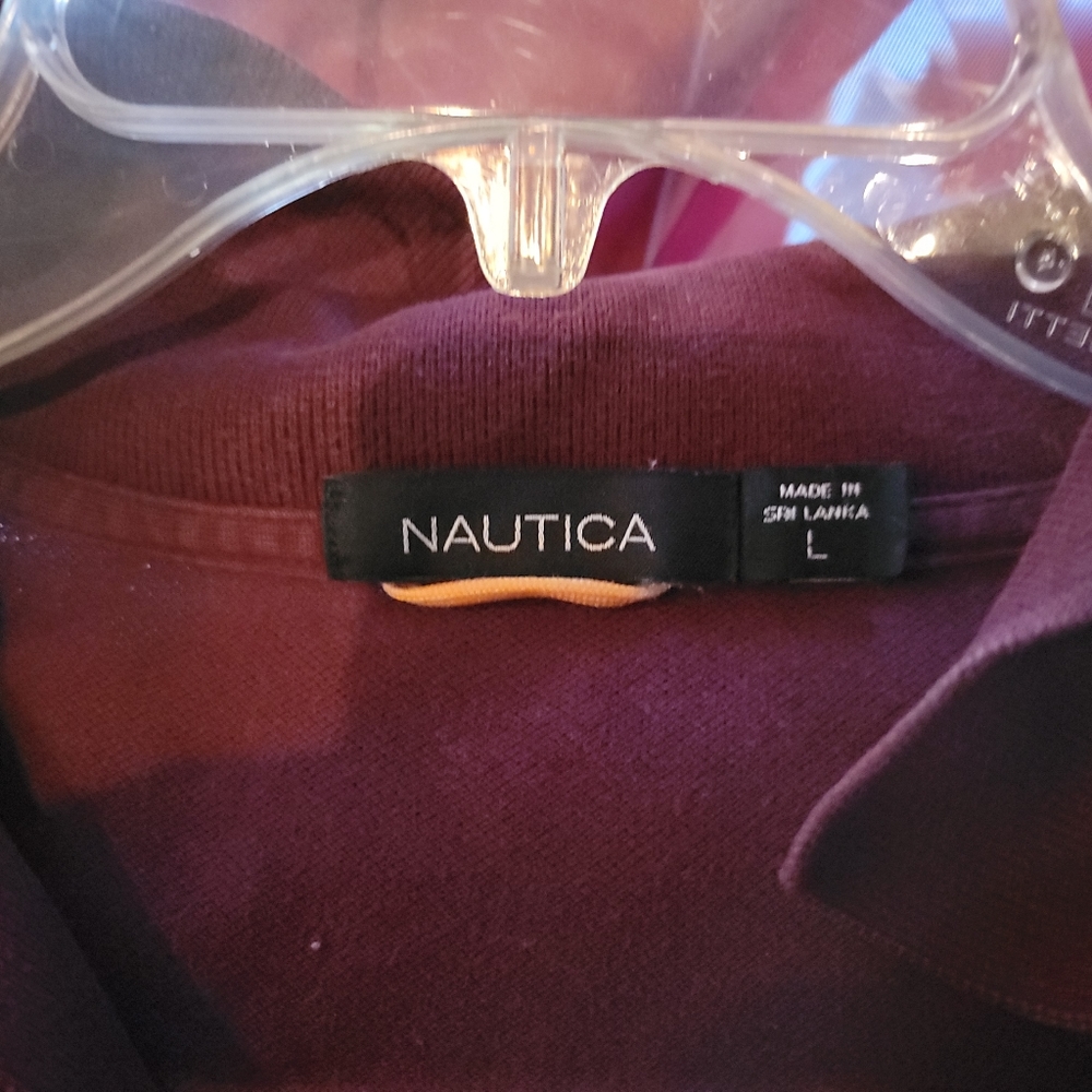 Nautica large burgundy polo shirt